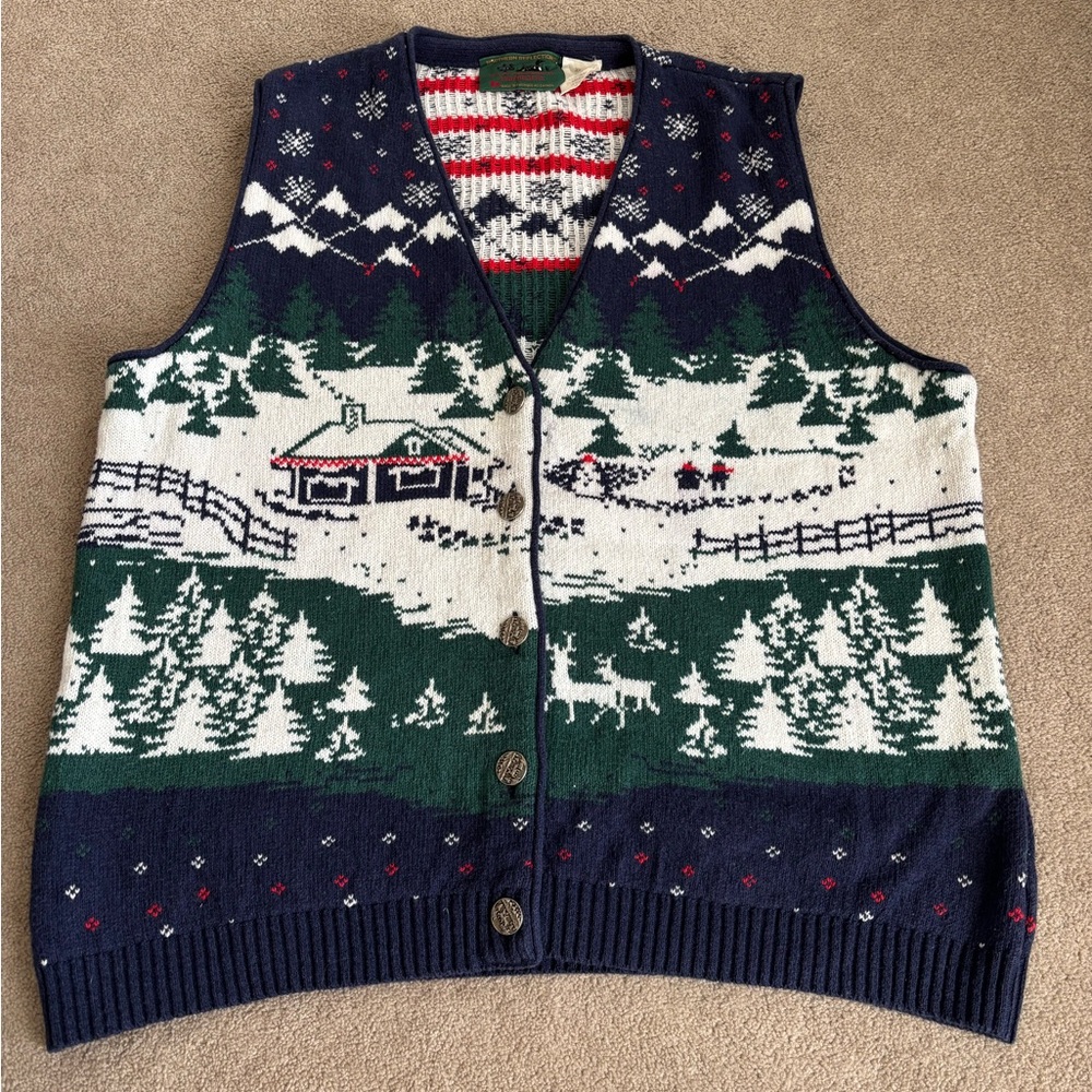 Vintage Christmas Knit Vest